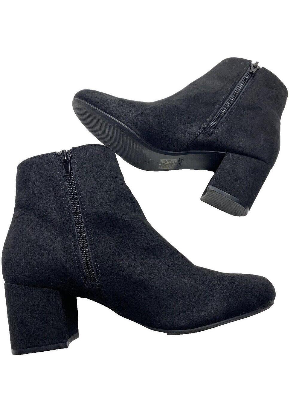 Black Women’s Ankle Boots Size 7.5 US New Stylish Comfortable Fashion Shoes